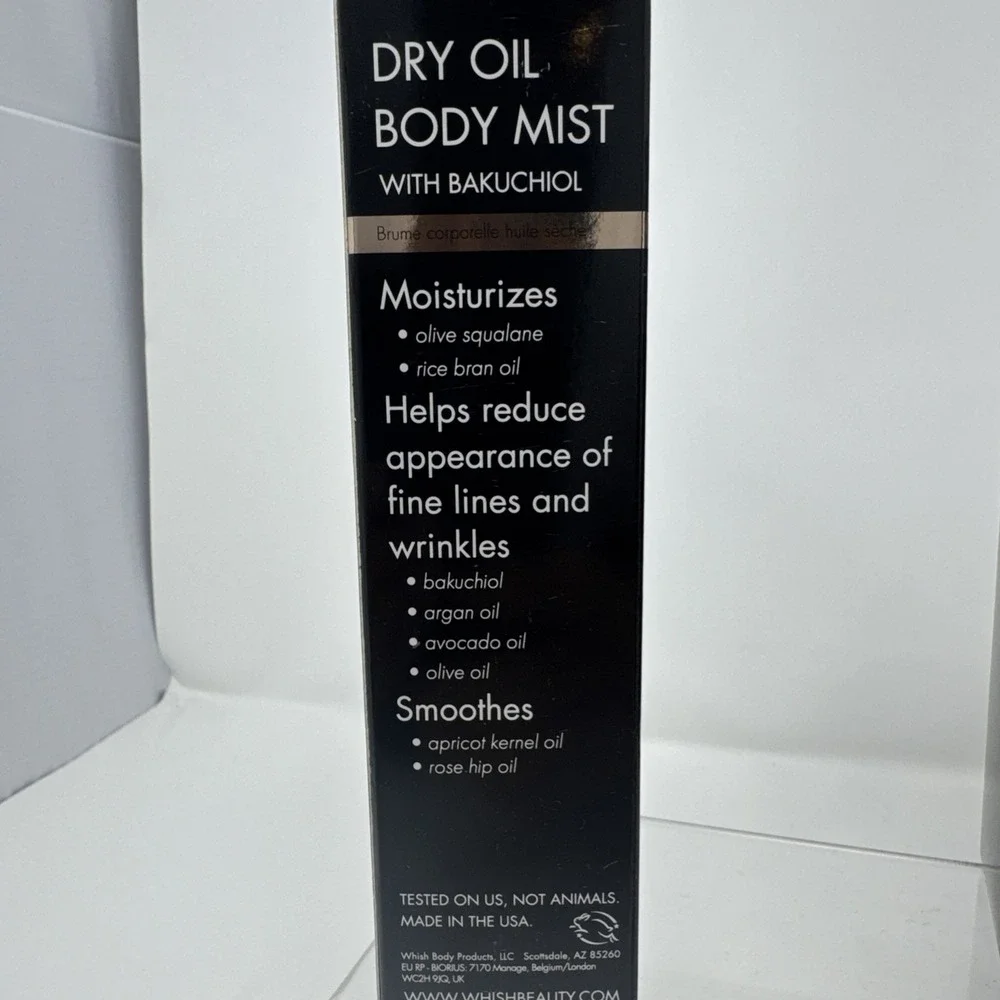 2 Whish Unscented Dry Oil Body Mist w Bakuchiol Intense Moisture 4oz 118mL